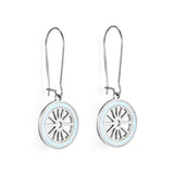 Fashion Stainless Steel Wheel with White Shell Earrings