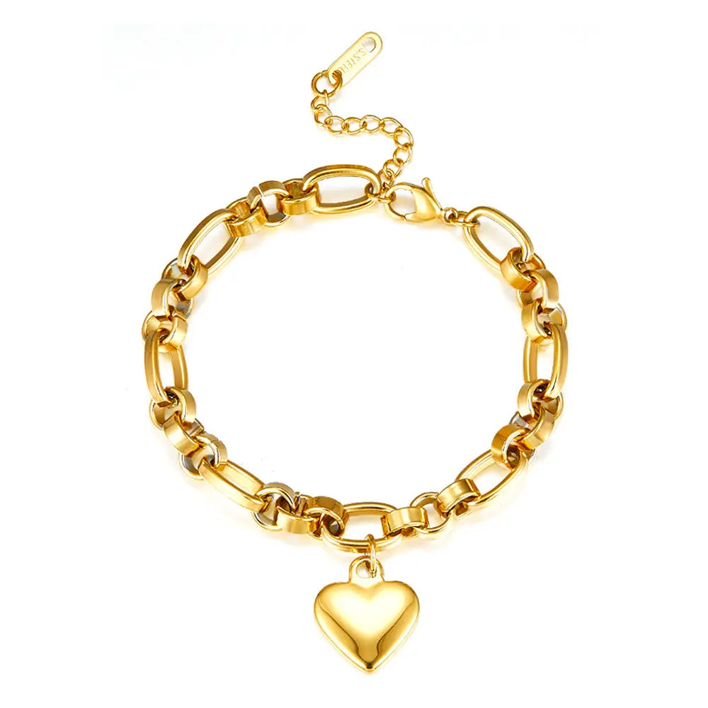 Fashion Stainless Steel Heart-shaped Accessories Bracelet asonjewelry