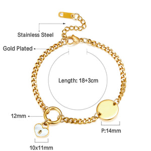 Candado En Forma De Corazón Concha Blanca + Pulsera Accesorios Redonda