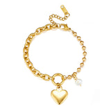 Heart-shaped Accessories with Special-shaped White Pearl Bracelet