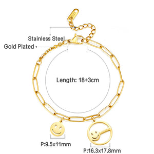 Smiley+Circle Hollow avec bracelet accessoire Smiley