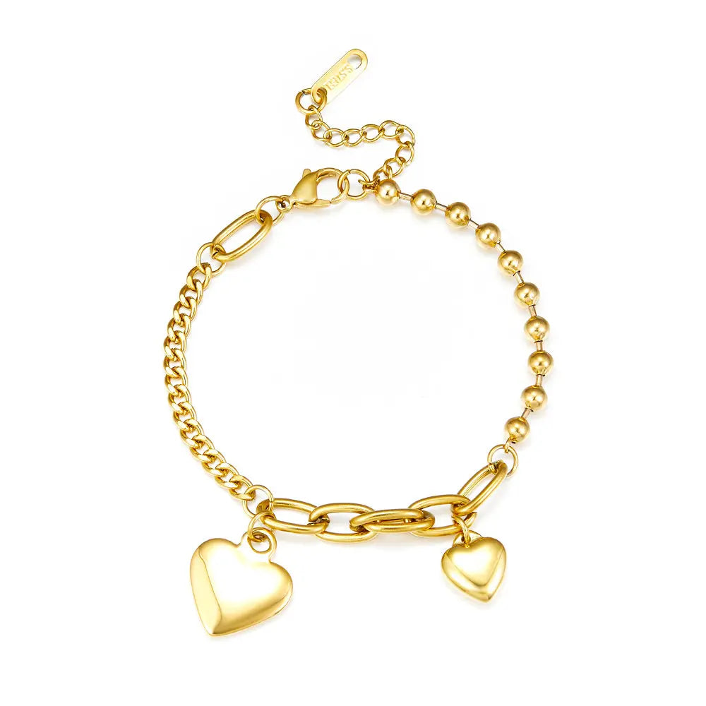 Stainless Steel Size Heart-shaped Accessories Bracelet asonjewelry