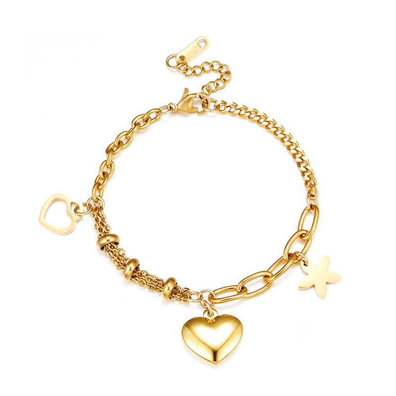 Heart Shape + Heart Shaped Hollow + Star Accessories Bracelet