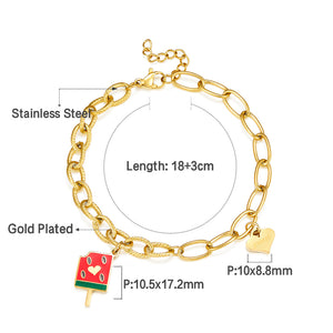 Bracelet Popsicle couleur mixte + accessoires en forme de cœur