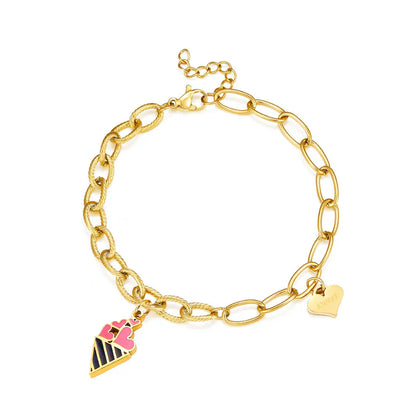 Cone Ice Cream Mixed Color + Heart-shaped Accessories Bracelet asonjewelry