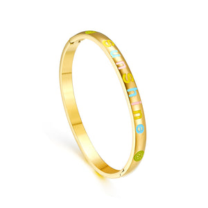 Fashion Jewelry Mixed Color Letter Hard Bracelet