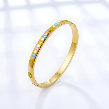 Fashion Jewelry Mixed Color Letter Hard Bracelet asonjewelry