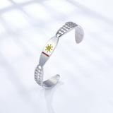 Stainless Steel Yellow Sun Hard Bracelet