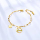 Smiley+Circle Hollow With Smiley Accessory Bracelet