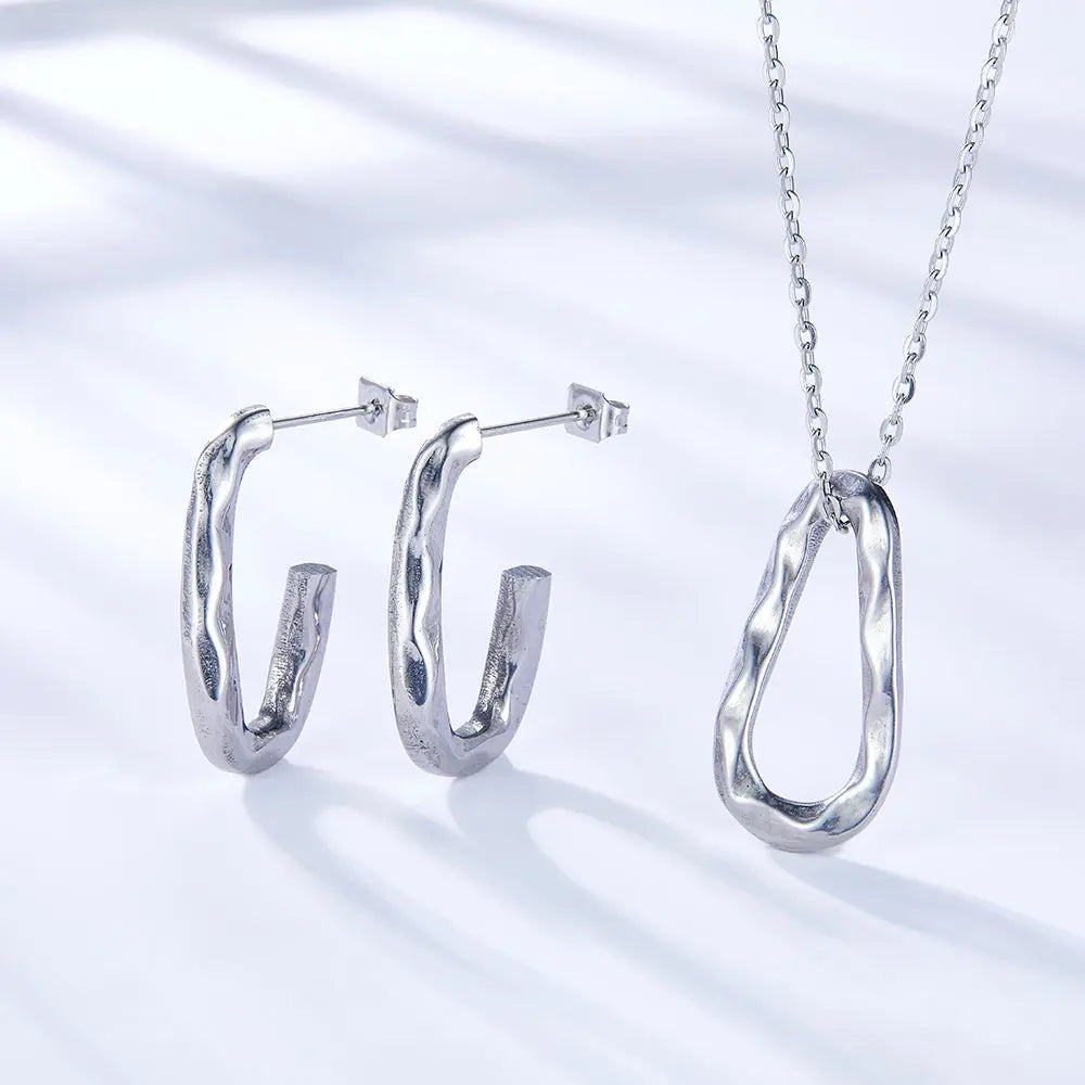 Fashion Oval Hollow Special-shaped Jewelry Set asonjewelry