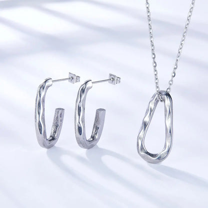 Fashion Oval Hollow Special-shaped Jewelry Set asonjewelry