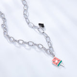 Popsicle Mixed Color With Black Heart-shaped Necklace