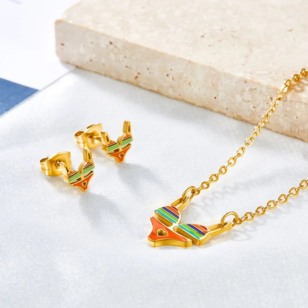 Stainless Steel Bikini Mixed Color Jewelry Set asonjewelry