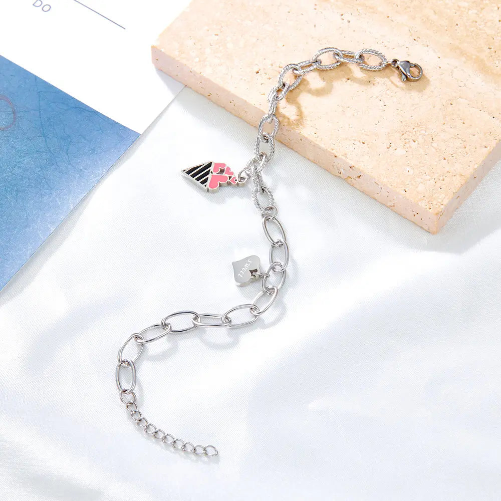 Cone Ice Cream Mixed Color + Heart-shaped Accessories Bracelet asonjewelry
