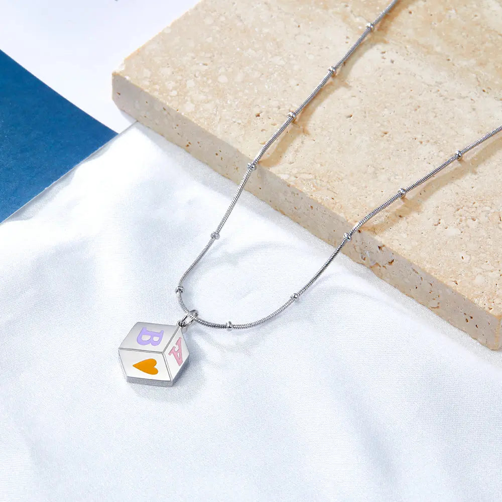 Mixed Color AB Heart Accessory Necklace asonjewelry