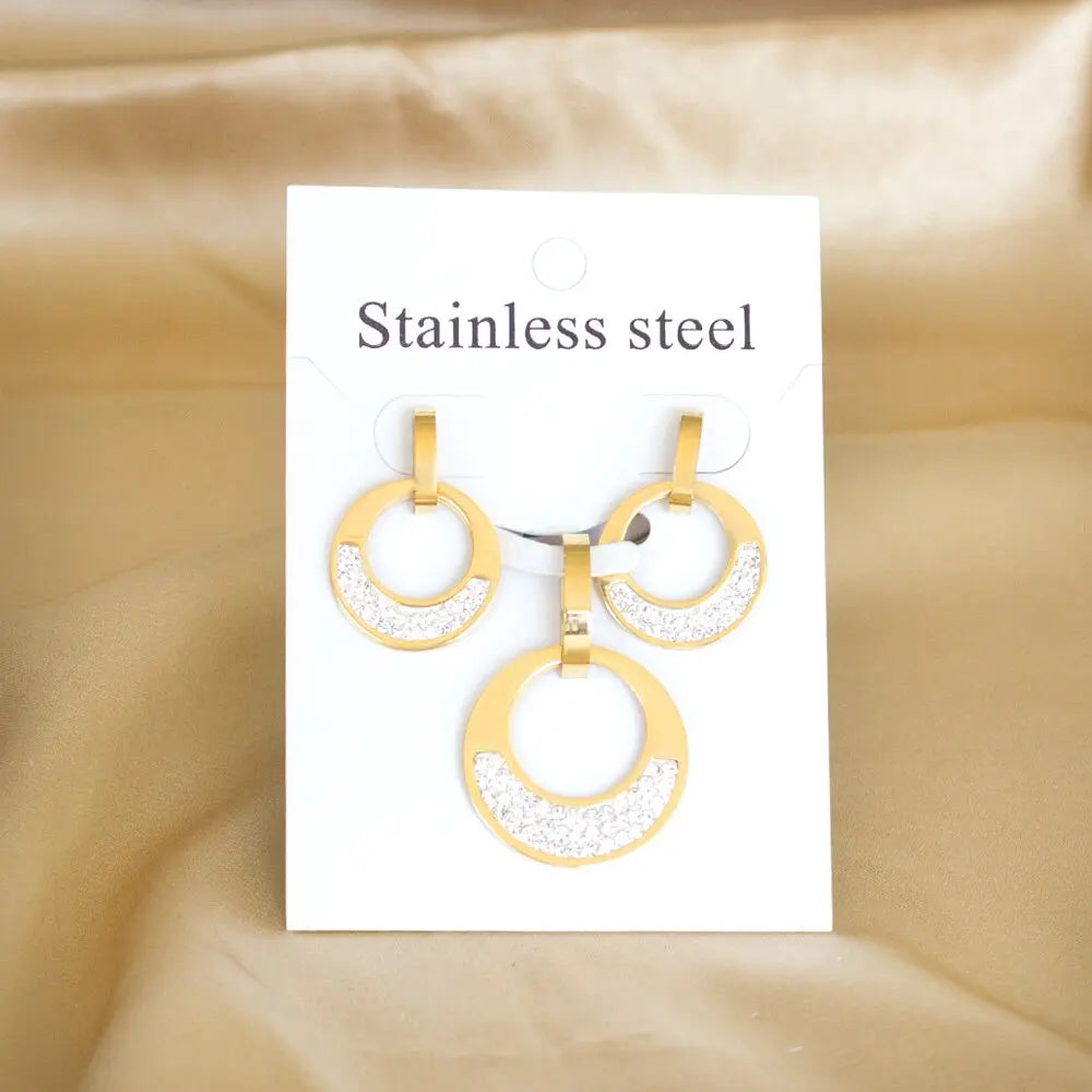 Brand New Circles Big Pendants With AAA Zirconia Jewelry Sets For Woman Man Luxury Wedding Jewelry Gifts 2022 asonjewelry