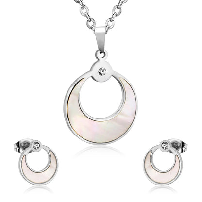 Brand New Circles Big Pendants With AAA Zirconia Jewelry Sets For Woman Man Luxury Wedding Jewelry Gifts 2022 asonjewelry