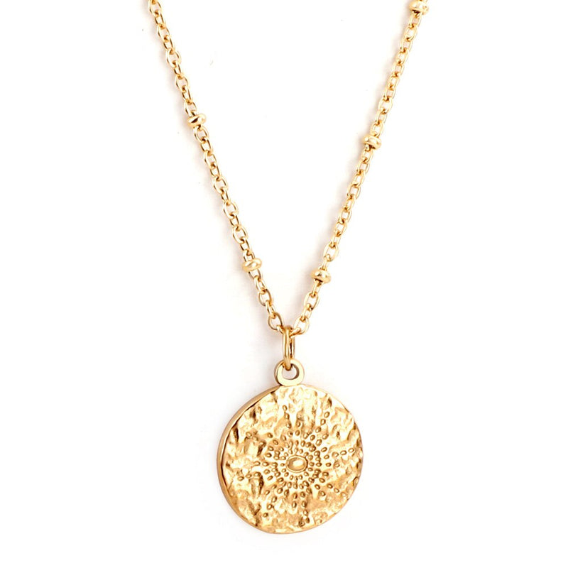 Stainless Steel Chains Necklace for Women Girls Gold Color Round Lucky Star Pendant Collars Female Accessorie 2022 New