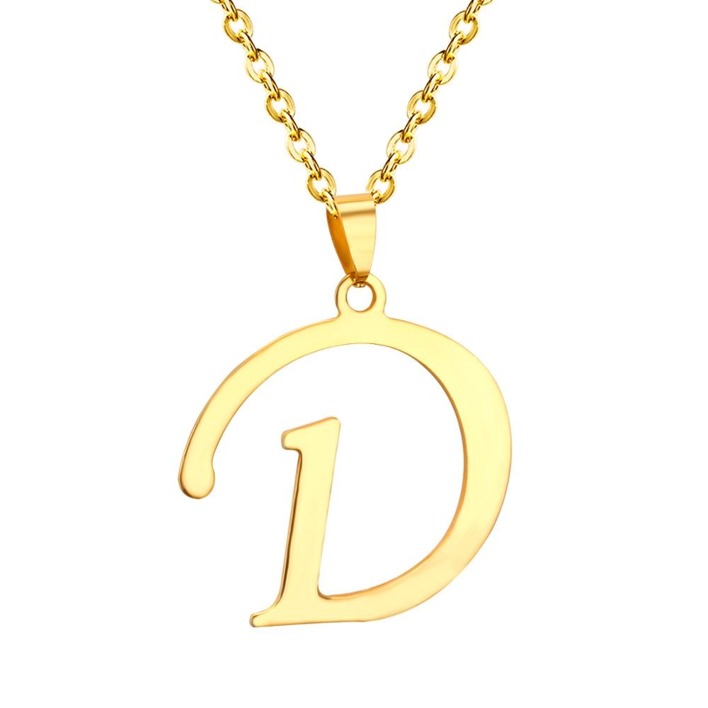 ASON Initial 26 Letters A-Z Gold Color Stainless Steel Modern Chain Choker Pendant Necklaces For Women Fashion Jewelry asonjewelry