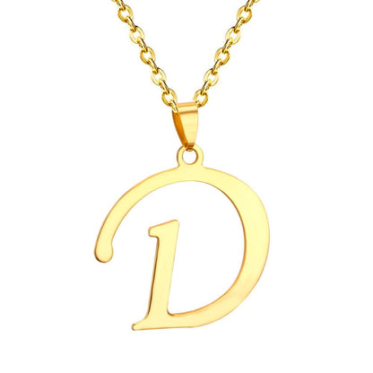 ASON Initial 26 Letters A-Z Gold Color Stainless Steel Modern Chain Choker Pendant Necklaces For Women Fashion Jewelry asonjewelry