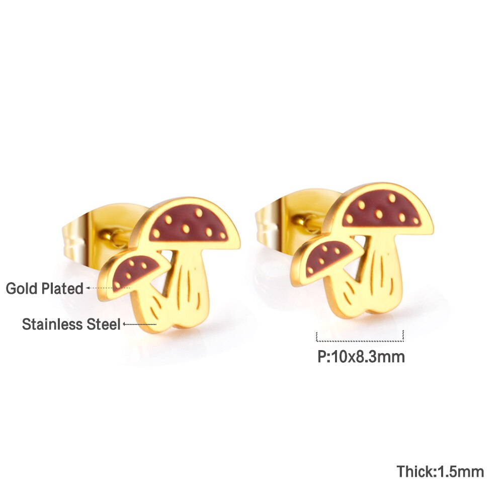 ASON Cute Vegetable Shape Cartoon Earrings 316L Stainless Steel Unusual Small Stud Earrings for Women Fashion Jewelry asonjewelry