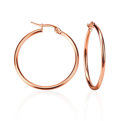 Gold Color Stainless Steel Hoop Earrings For Women Men Big/Small Circle Round Ear Jewelry Bijoux Acier Inoxidable asonjewelry