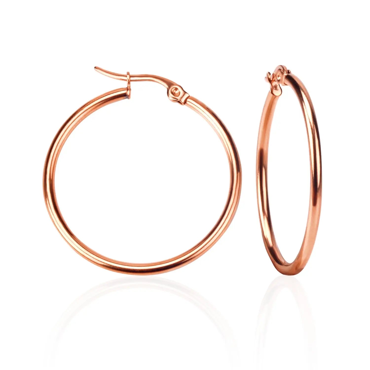Gold Color Stainless Steel Hoop Earrings For Women Men Big/Small Circle Round Ear Jewelry Bijoux Acier Inoxidable asonjewelry