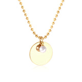 Gothic Fake Pearl Stainless Steel Round Pendant Necklaces For Men Women Jewelry Chain Necklace Collar Collier Set