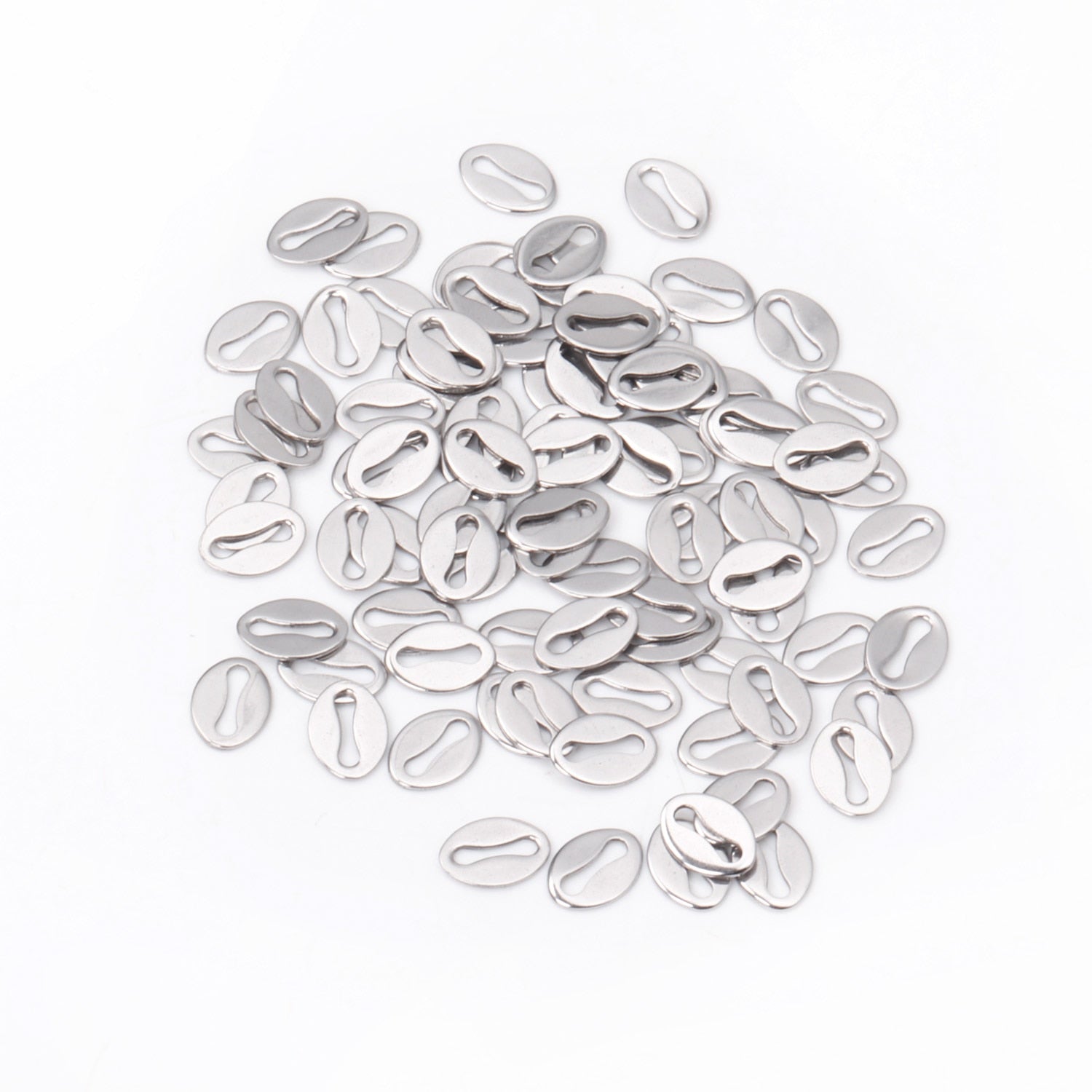 ASON Stainless Steel 100pcs Gold/Silver Color Chain Extender Tag Connectors for Necklace Bracelet DIY Jewelry Accessories Making asonjewelry