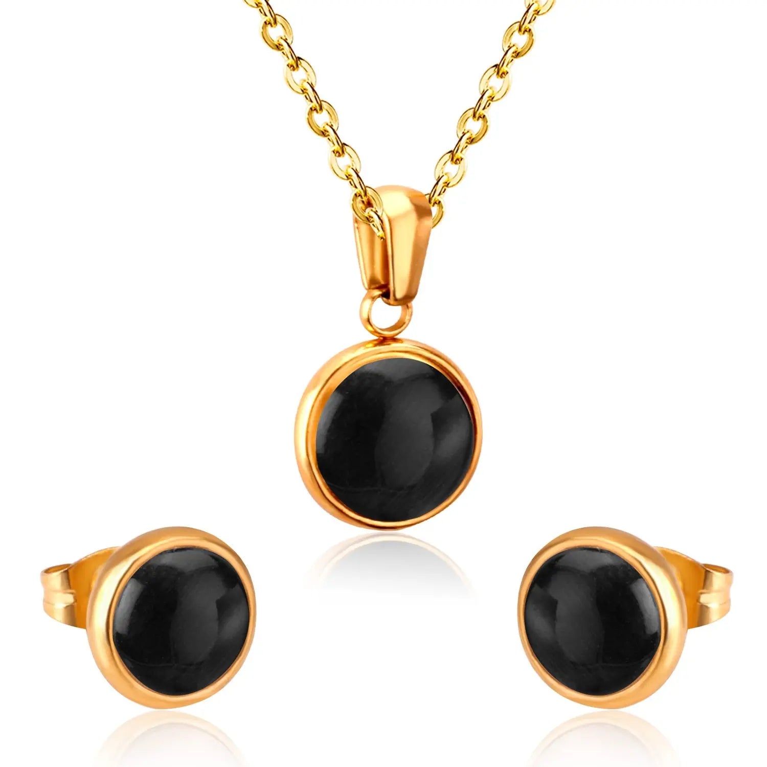 Opal Shell Dubai Wedding Bridal Christmas Jewelry Sets Pendant Necklace Earring For Women Gold Indian Jewellery Set asonjewelry