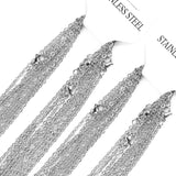 Collares de 2MM para colgantes, venta a granel, cadenas de Eslabón cubano Rolo de 2mm, accesorios para collares, joyería de cadenas de acero inoxidable 