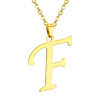 ASON Initial 26 Letters A-Z Gold Color Stainless Steel Modern Chain Choker Pendant Necklaces For Women Fashion Jewelry asonjewelry