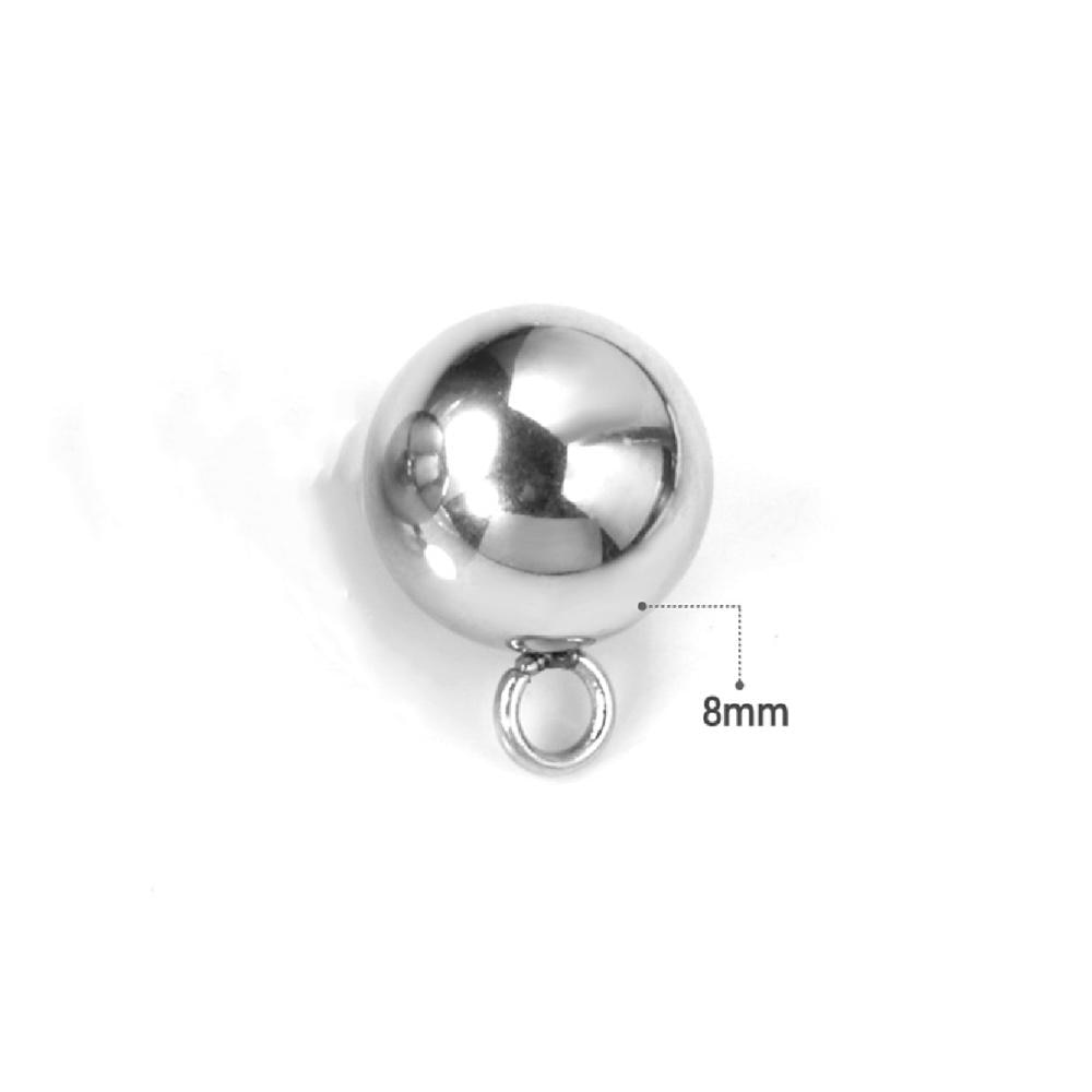 ASON 100pcs 8mm 10mm Stainless Steel Ball with Ring Jewelry Finding Pendant Charm Steel Beads for DIY Jewelry Making asonjewelry