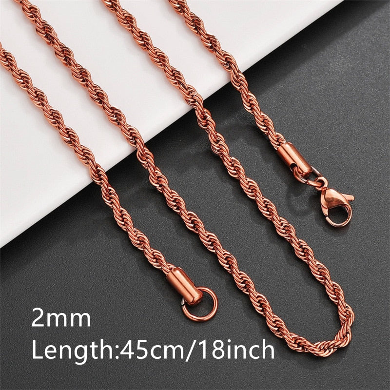 ASON Stainless Steel Twist Snake Fat Snake Blade Chain Necklace Gold Color For Women Men For DIY Fashion Jewelry Making Support asonjewelry