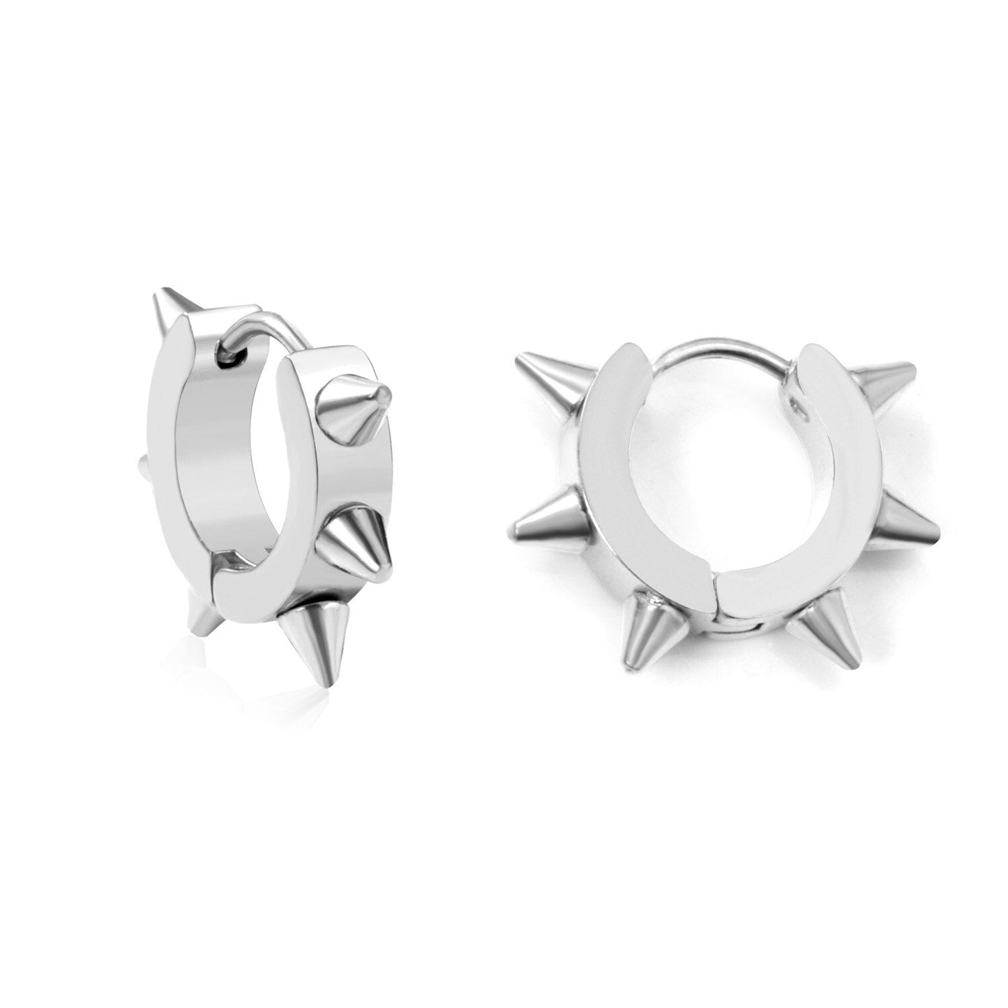 ASON Spikes Hip-hop Punk Hoops Earrings Gold Color Stainless Steel For Women Men Fashion Jewelry Accessorie Daily Wear Boho asonjewelry