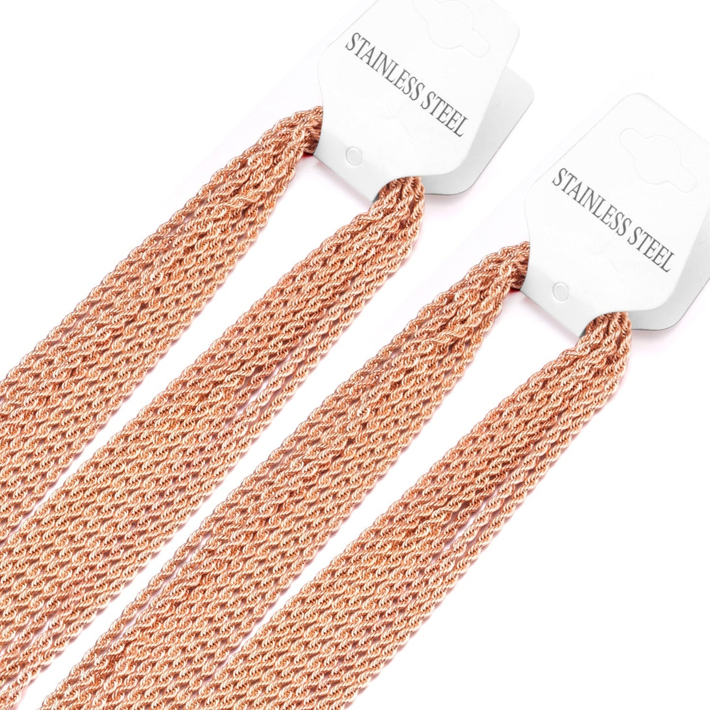 ASON 10pcs/lots Stainless Steel Twist Chains Necklace Women Men 2mm Length 45cm 50cm 55cm 60cm Long Chain Jewelry Accessories asonjewelry