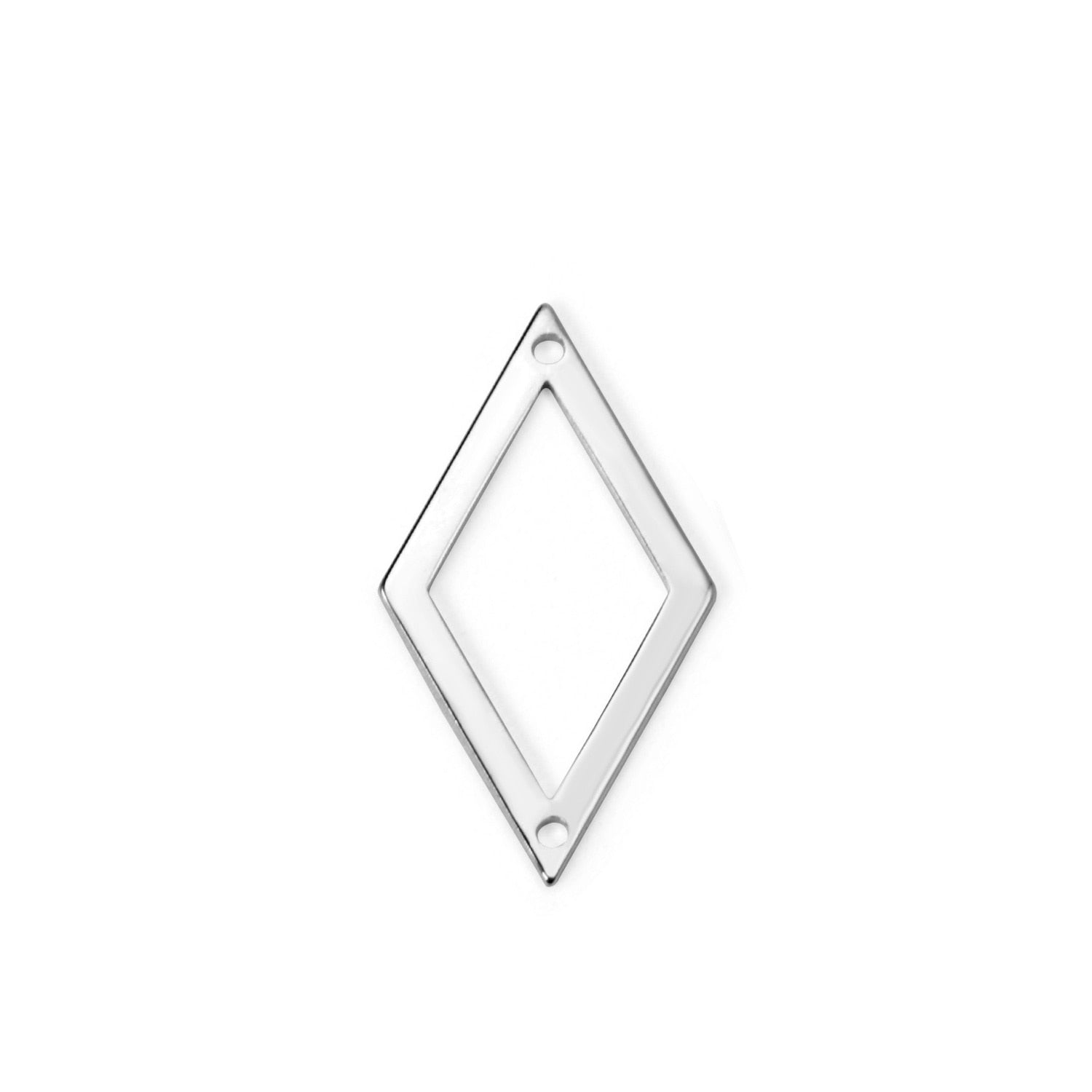 ASON 100 Pcs/Lot Rhombus Hollow Out Charms Extend Connector Charm With Holes Pendant Stainless Steel For Jewelry Making Supplies asonjewelry