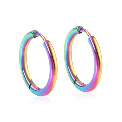 ASON 5pair/10pcs Circle Hoop Earrings Women Girl Colorful Round Earring Geometry Earrings Simple Anti-allergy Jewelry Daily Wear asonjewelry