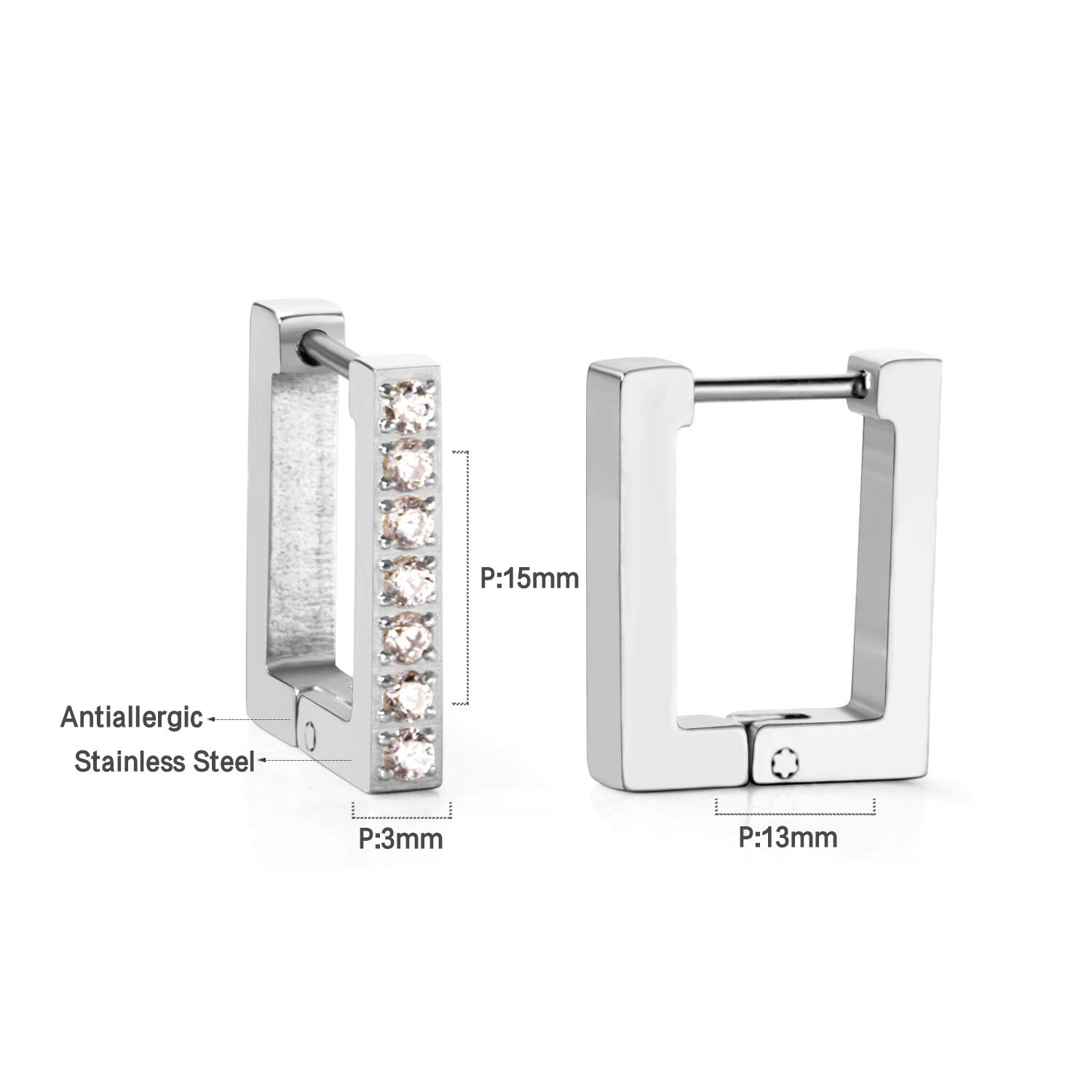 ASON Gold Color Square Rectangle Piercing Hoops Earrings Stainless Steel Geometric Earrings for Women Fashion Jewelry Gift asonjewelry