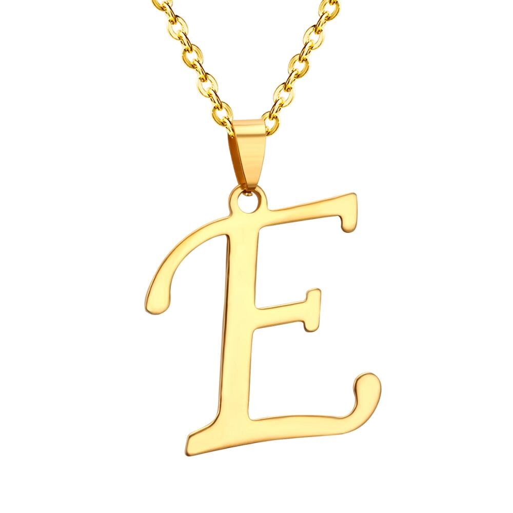 ASON Initial 26 Letters A-Z Gold Color Stainless Steel Modern Chain Choker Pendant Necklaces For Women Fashion Jewelry asonjewelry