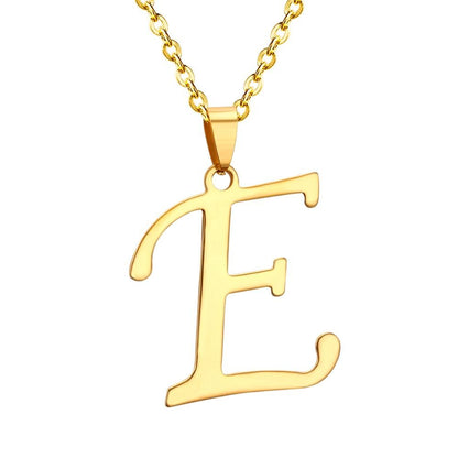 ASON Initial 26 Letters A-Z Gold Color Stainless Steel Modern Chain Choker Pendant Necklaces For Women Fashion Jewelry asonjewelry