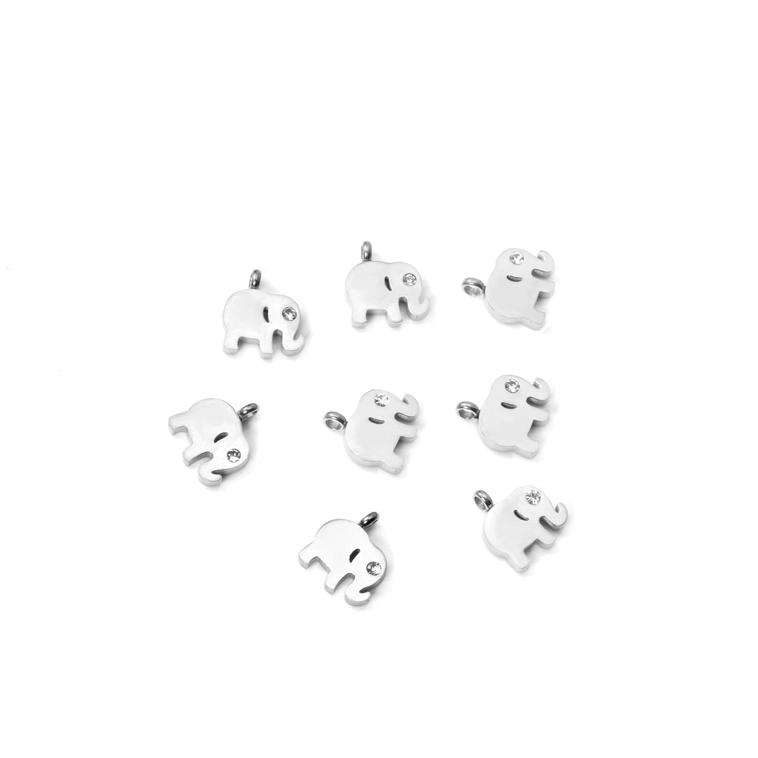 ASON 10pcs/Lot 12.5x9.5mm Gold Pendant Charms Stainless Steel Elephant For Necklace Bracelets DIY Jewelry Accessories Supplies asonjewelry