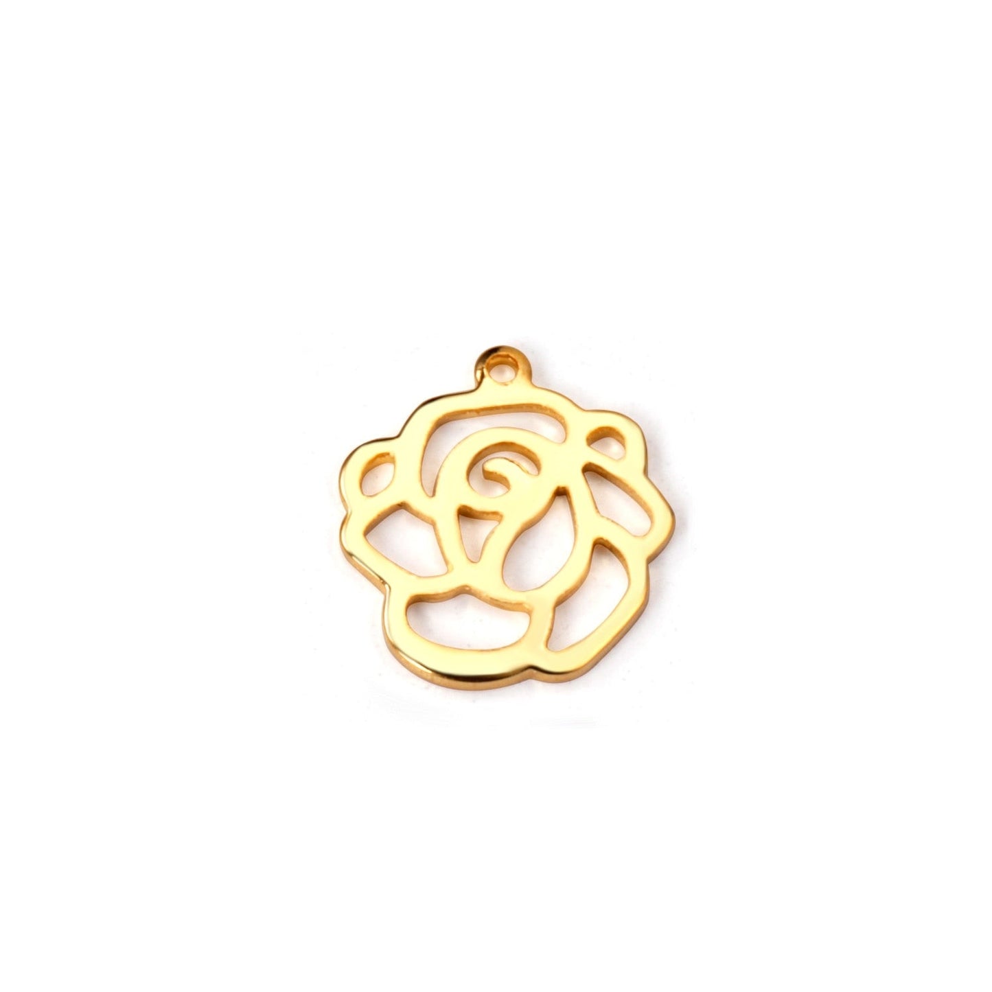 ASON100 Pcs/Lot Rose Pendant 316L Stainless Steel Flowers Charm Wholesale Gold Silver Color For Necklace Bracelet Jewelry Making asonjewelry