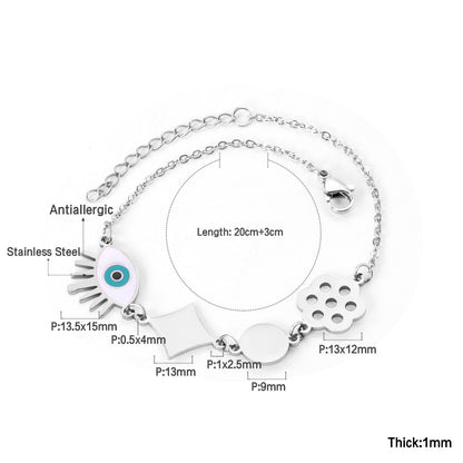 ASON Blue Eye 316L Stainless Steel Bracelet Women Bangle with Geometric Charm Fashion Jewelry Punk Party Gift Accessories asonjewelry