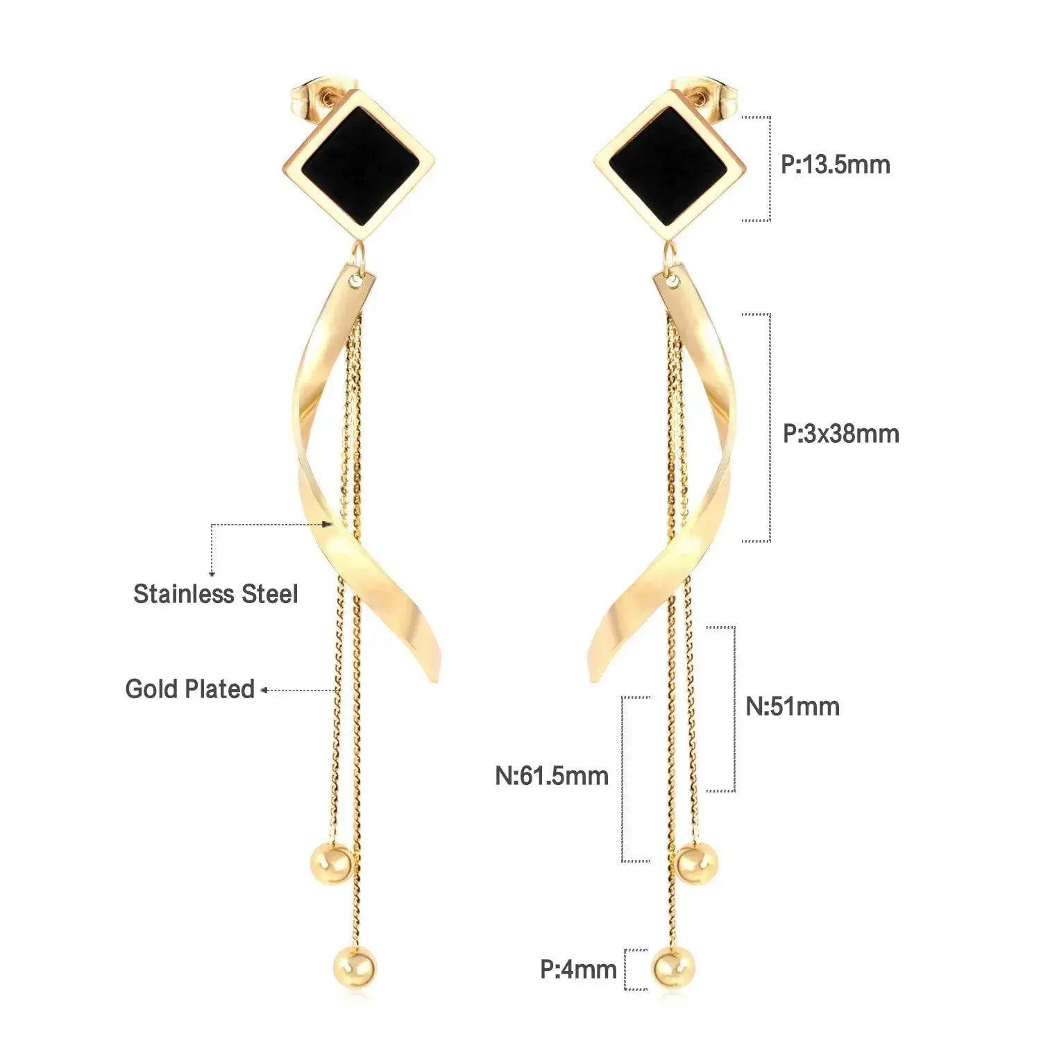 Vestido Jewelry Korean Style Wedding Tassel Drop Earrings Women Stainless Steel Dangle Earings Christmas Pendientes asonjewelry