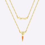 New Arrival Vegetable Food Cartoon Double Chain Pendant Necklace For Girls Fashion Chain Jewellry Necklace choker