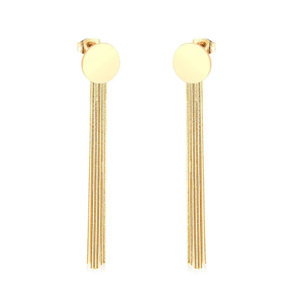 Vestido Jewelry Korean Style Wedding Tassel Drop Earrings Women Stainless Steel Dangle Earings Christmas Pendientes asonjewelry