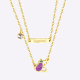 New Arrival Vegetable Food Cartoon Double Chain Pendant Necklace For Girls Fashion Chain Jewellry Necklace choker