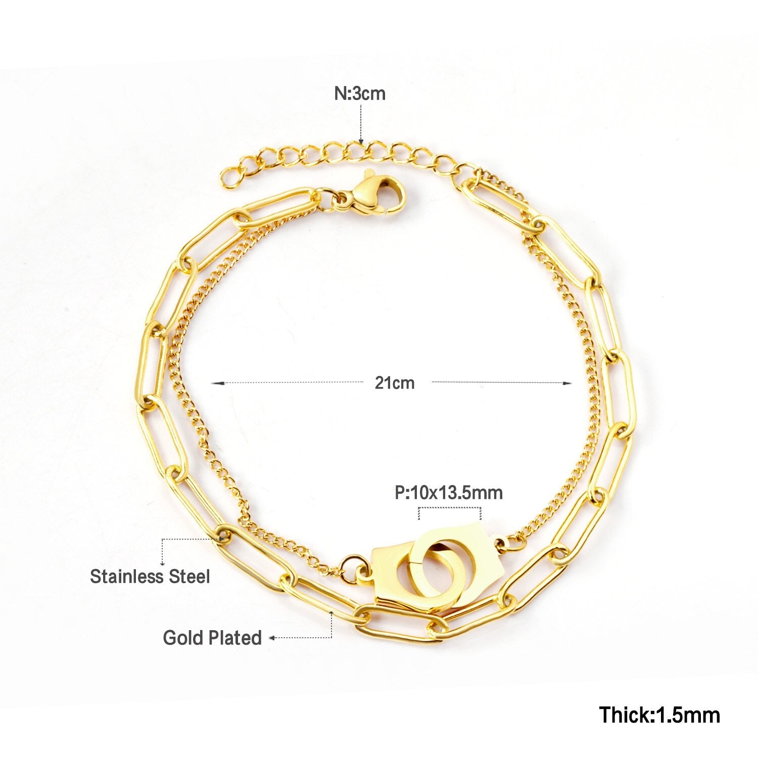 ASON Vintage Stainless Steel Multi Layer Bracelet Bangle for Women Clasp Charm Gold Color Bangle Couple Fashion Jewelry asonjewelry