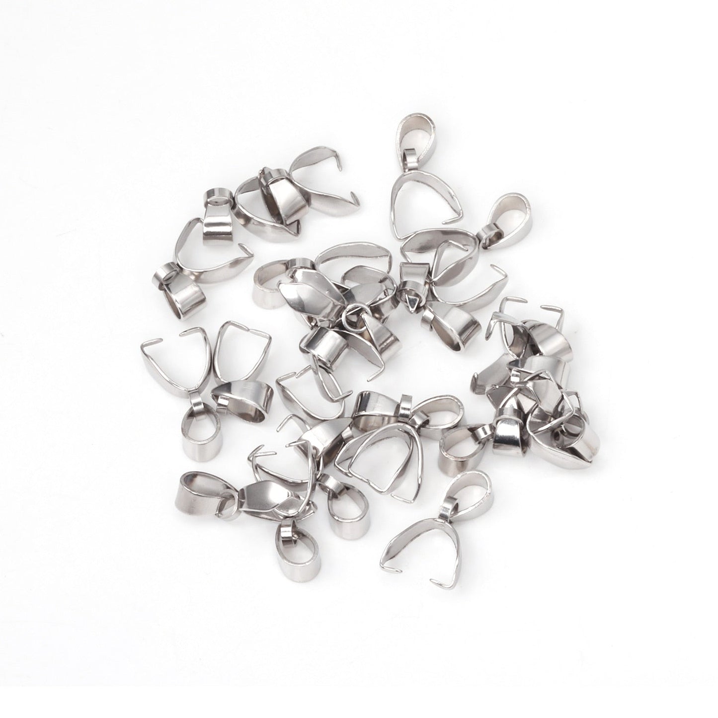ASON 100pcs Stainless Steel Pendant Buckle Melon Seeds Clasp Hook Necklace Connector Charm Clip Jewelry Finding for DIY Jewelry asonjewelry